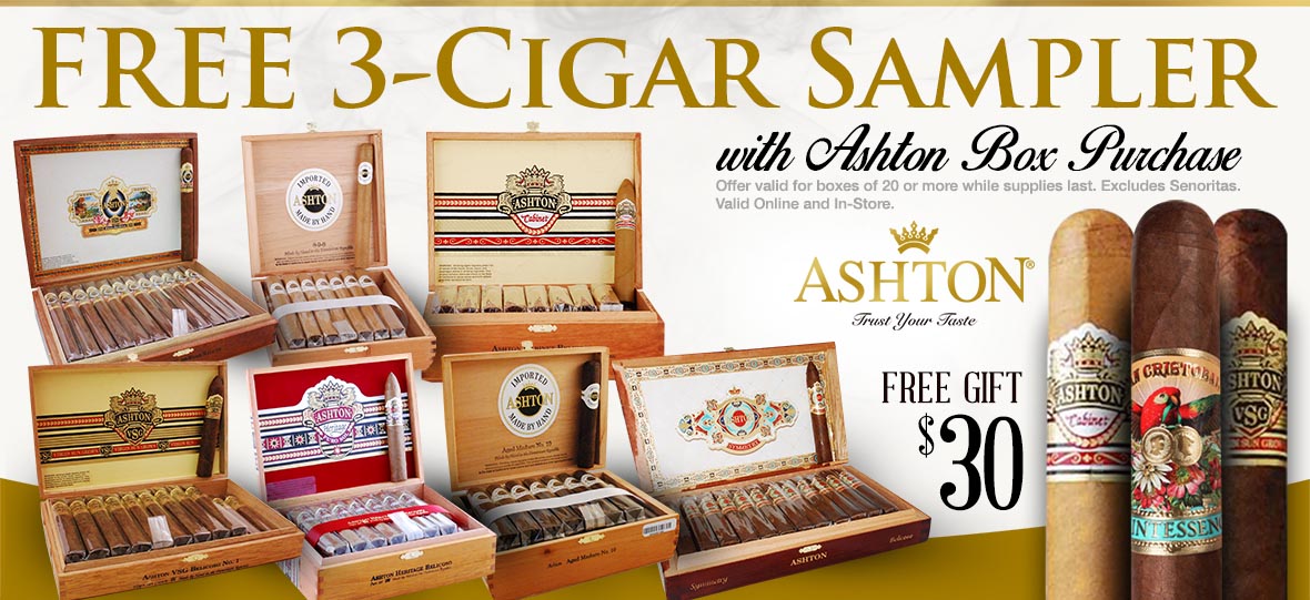 Buy Ashton Box Get Free 3-Cigar Sampler